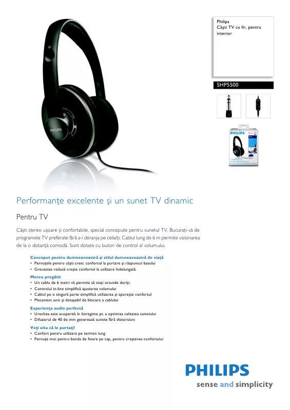 Mode d'emploi PHILIPS SHP5500