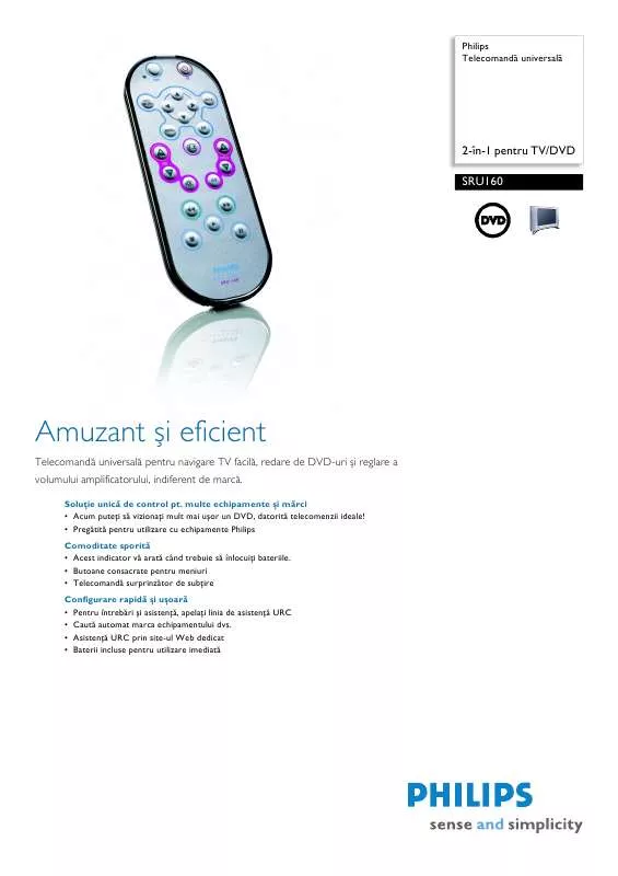 Mode d'emploi PHILIPS SRU160