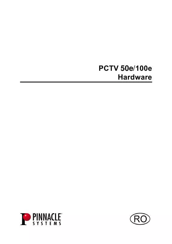 Mode d'emploi PINNACLE PCTV 100E