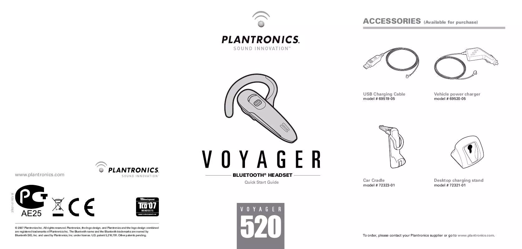 Mode d'emploi PLANTRONICS VOYAGER 520