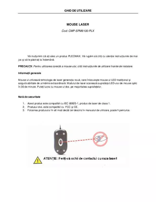 Mode d'emploi PLEOMAX CMP-SPM9100-PLX