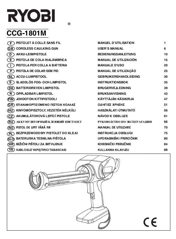 Mode d'emploi RYOBI CCG-1801M