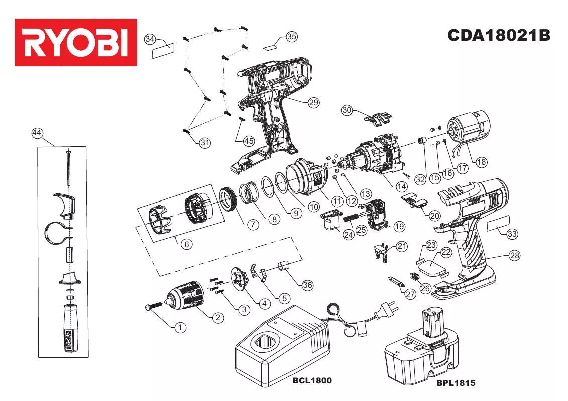 Mode d'emploi RYOBI CDA18021B