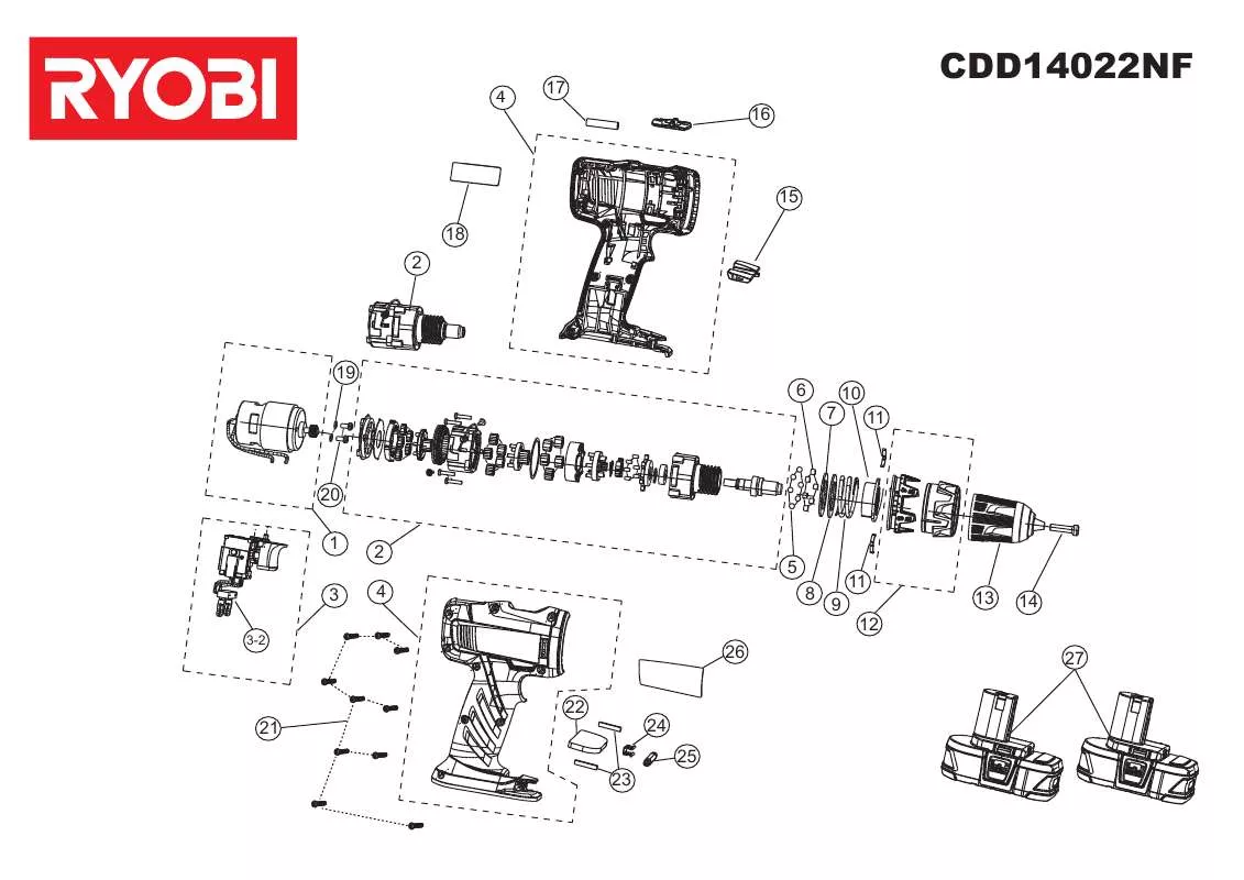 Mode d'emploi RYOBI CDD14022NF