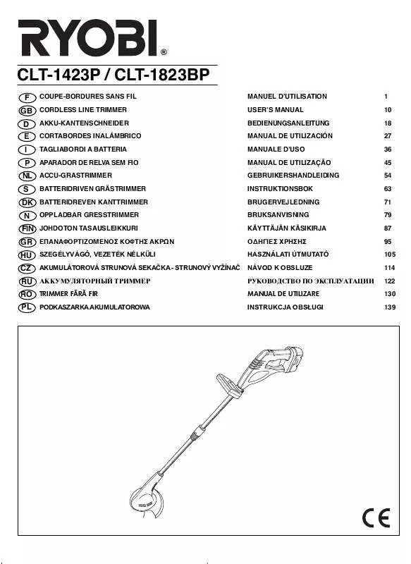 Mode d'emploi RYOBI CLT-1823BP