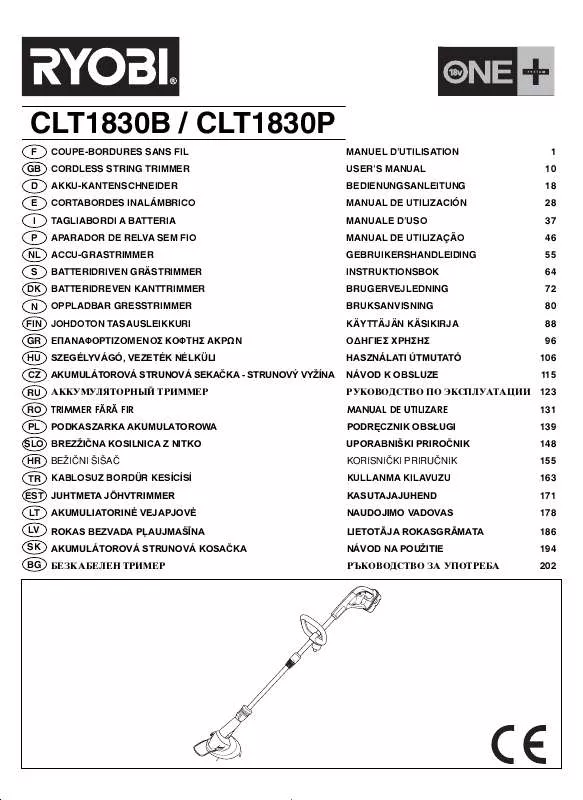 Mode d'emploi RYOBI CLT1830P