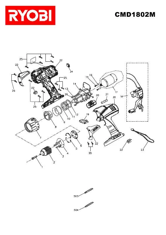 Mode d'emploi RYOBI CMD1802M