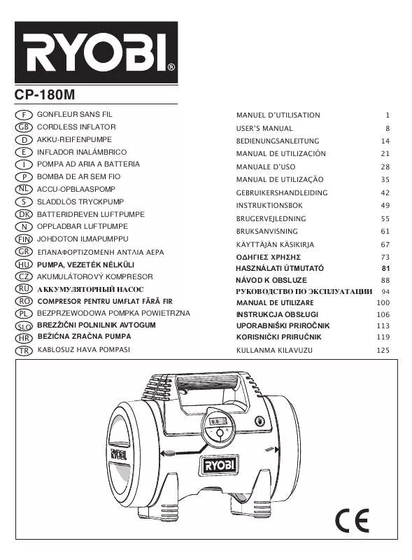 Mode d'emploi RYOBI CP-180M