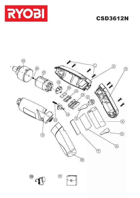 Mode d'emploi RYOBI CSD3612N