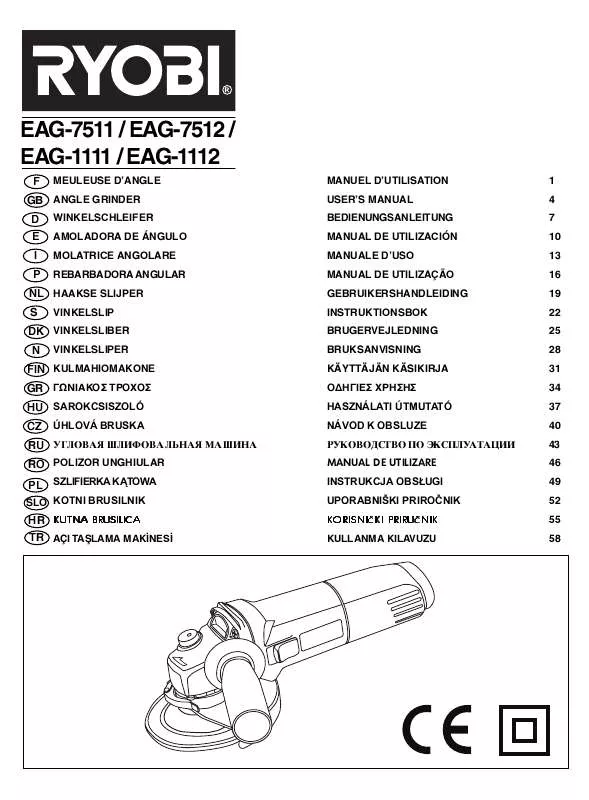 Mode d'emploi RYOBI EAG-1112