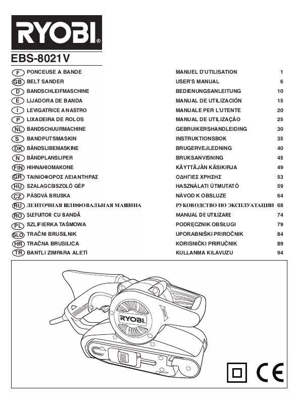 Mode d'emploi RYOBI EBS8021V