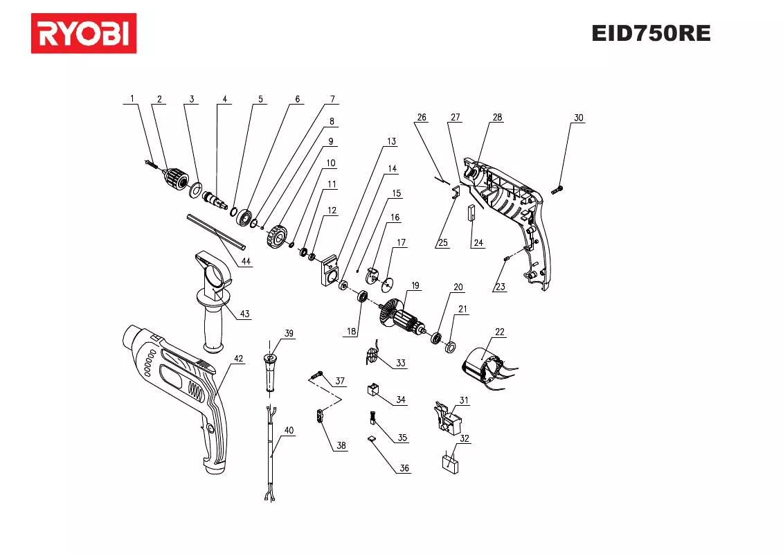 Mode d'emploi RYOBI EID750RE