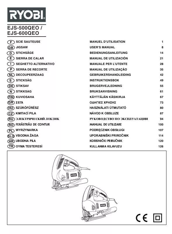 Mode d'emploi RYOBI EJS500QEO