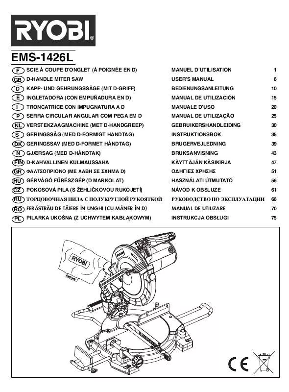 Mode d'emploi RYOBI EMS-1426L