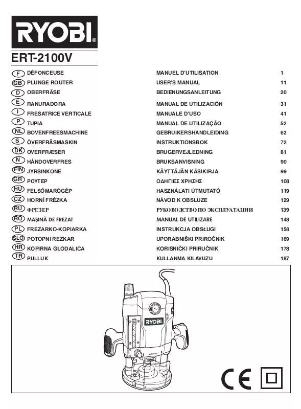 Mode d'emploi RYOBI ERT-2100V