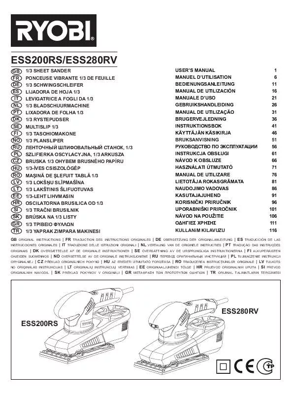 Mode d'emploi RYOBI ESS280RV