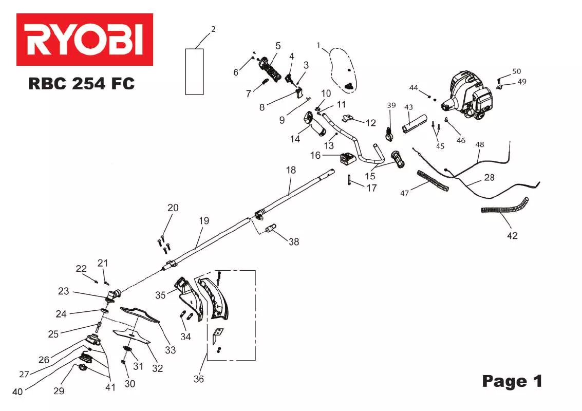 Mode d'emploi RYOBI RBC 254 FC