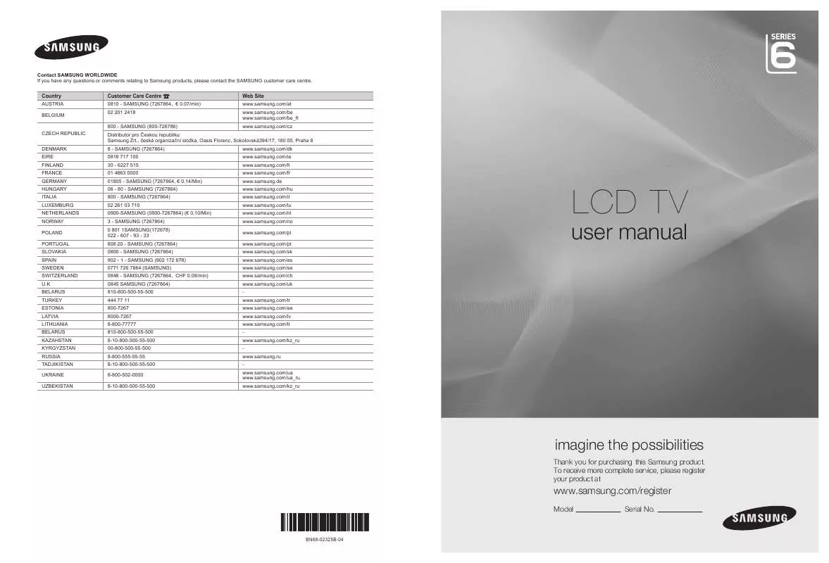 Mode d'emploi SAMSUNG LE32B652T4W