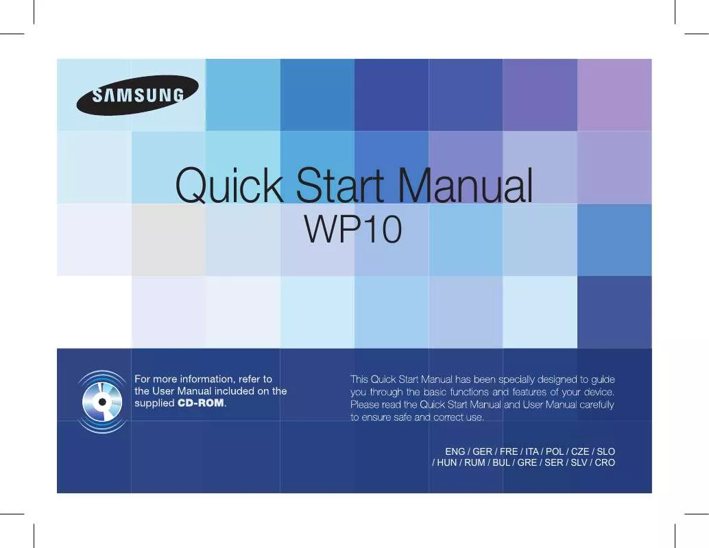 Mode d'emploi SAMSUNG WP10 BLACK