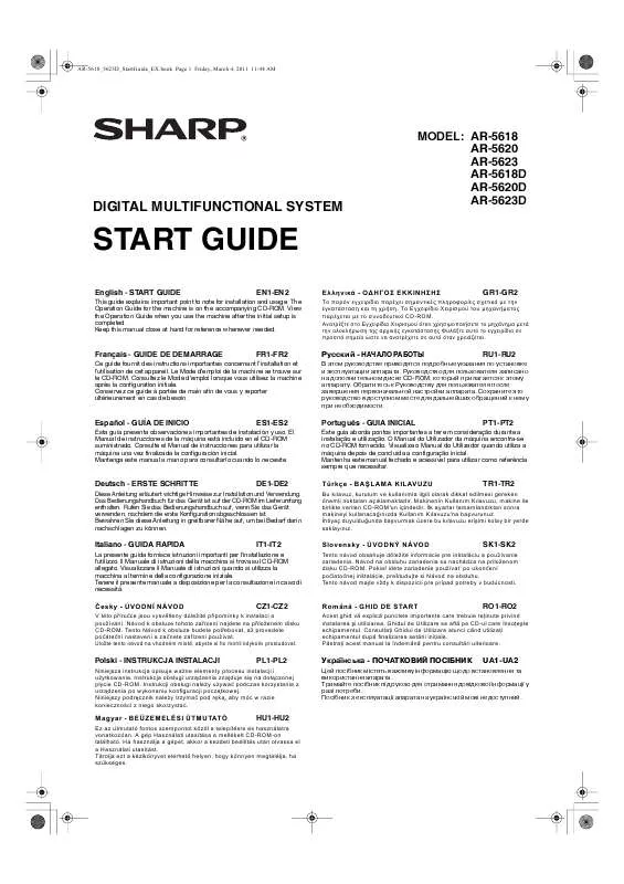 Mode d'emploi SHARP AR-5618