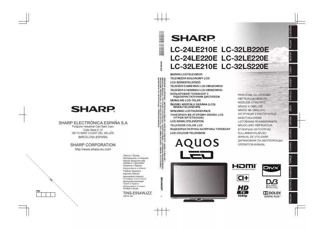 Mode d'emploi SHARP LC-24LE220E