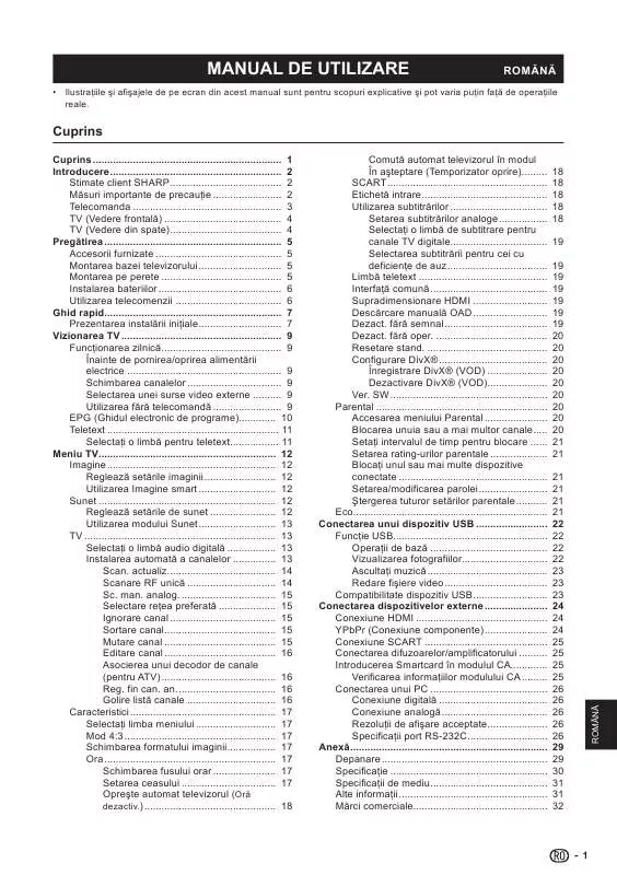 Mode d'emploi SHARP LC-26LE430E