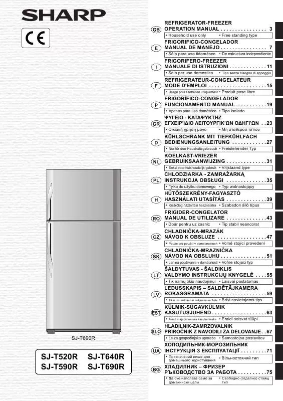 Mode d'emploi SHARP SJ-T640R