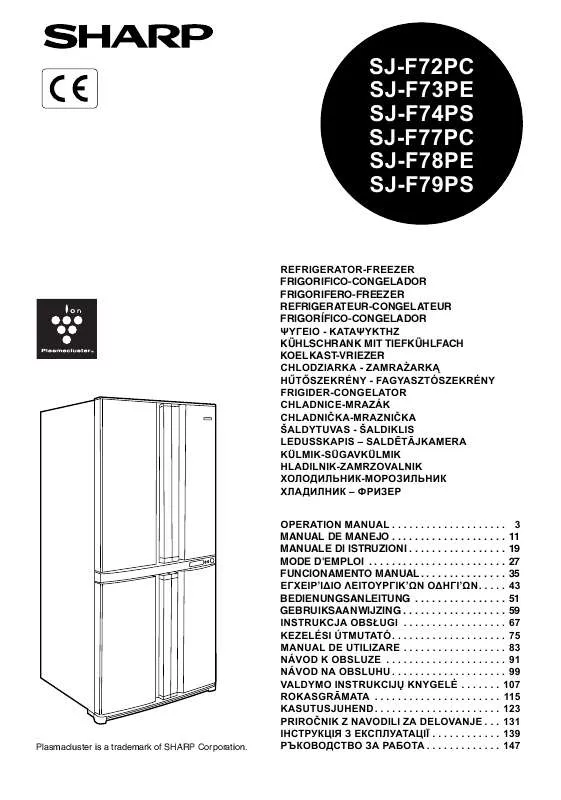 Mode d'emploi SHARP SJ-F79PS