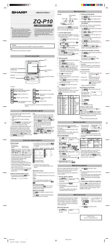 Mode d'emploi SHARP ZQ-P10