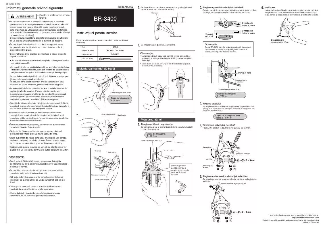 Mode d'emploi SHIMANO BR-3400