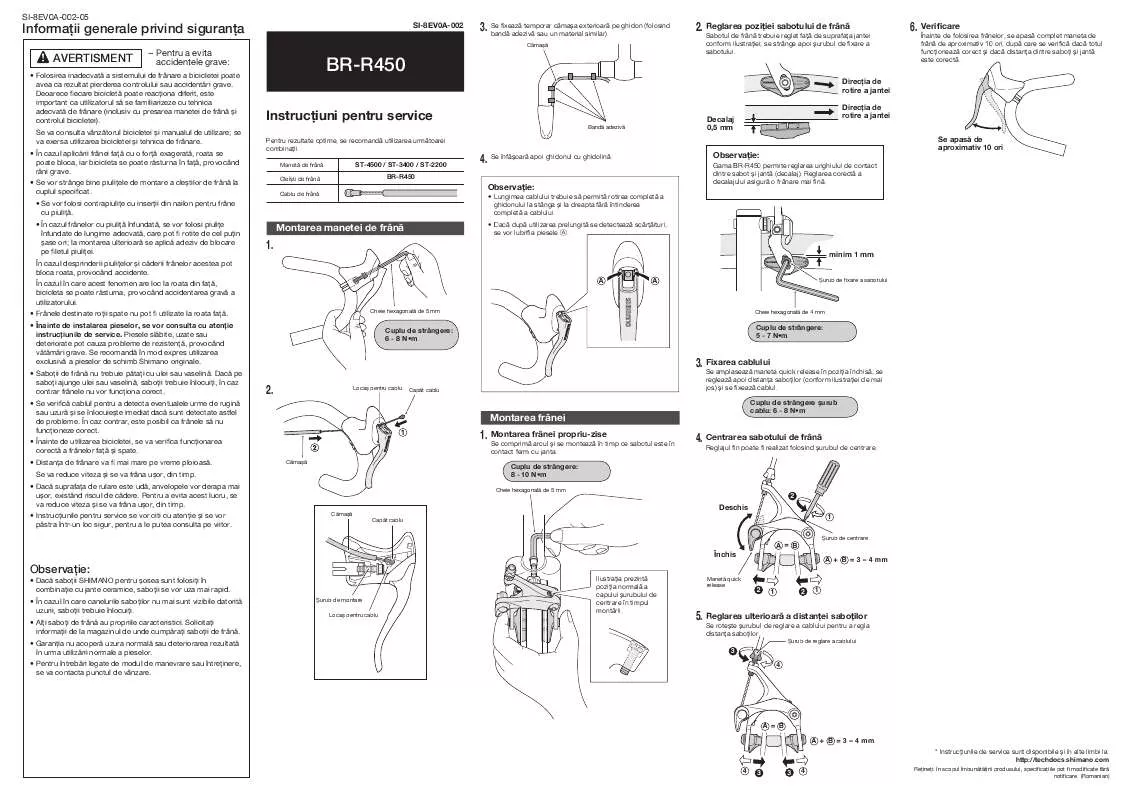 Mode d'emploi SHIMANO BR-R450