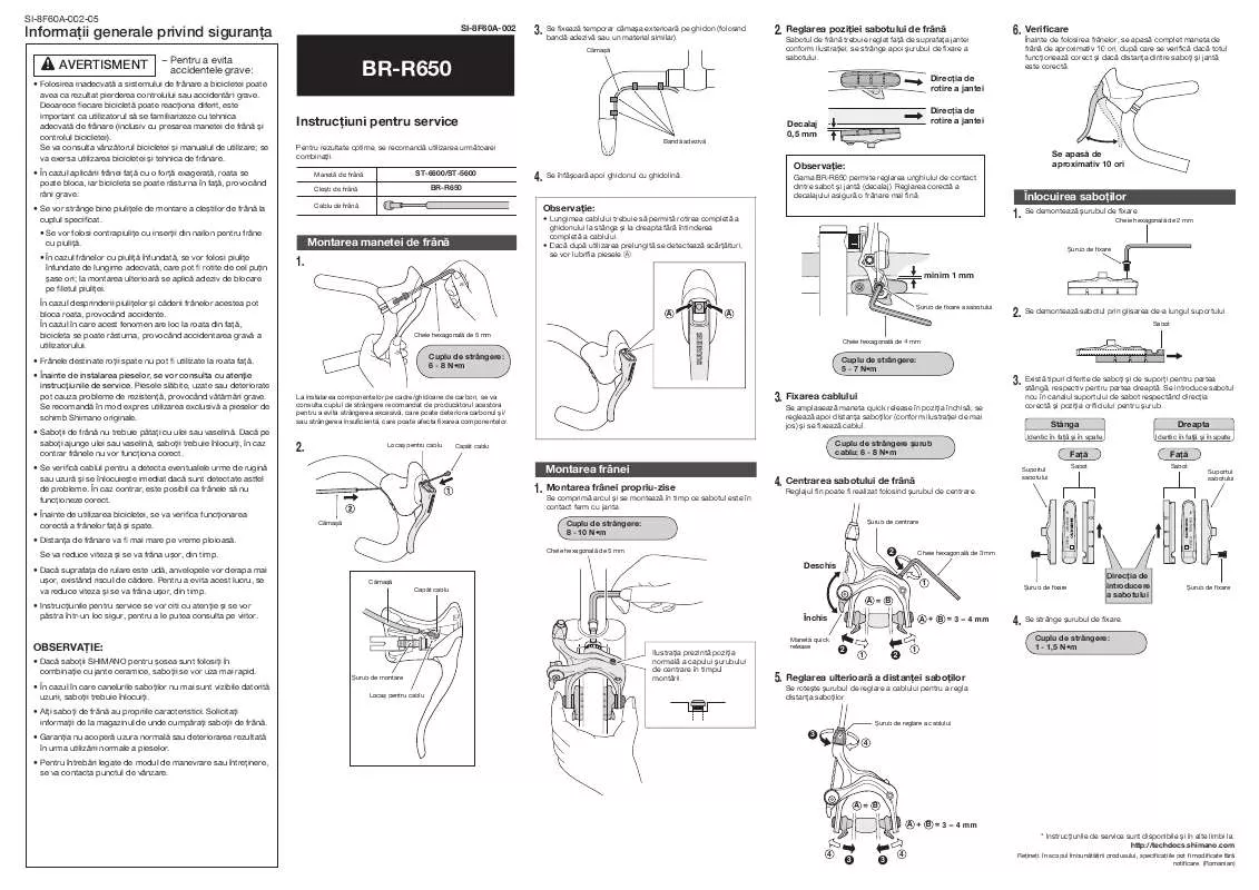 Mode d'emploi SHIMANO BR-R650