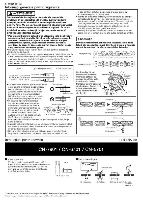 Mode d'emploi SHIMANO CN-5701