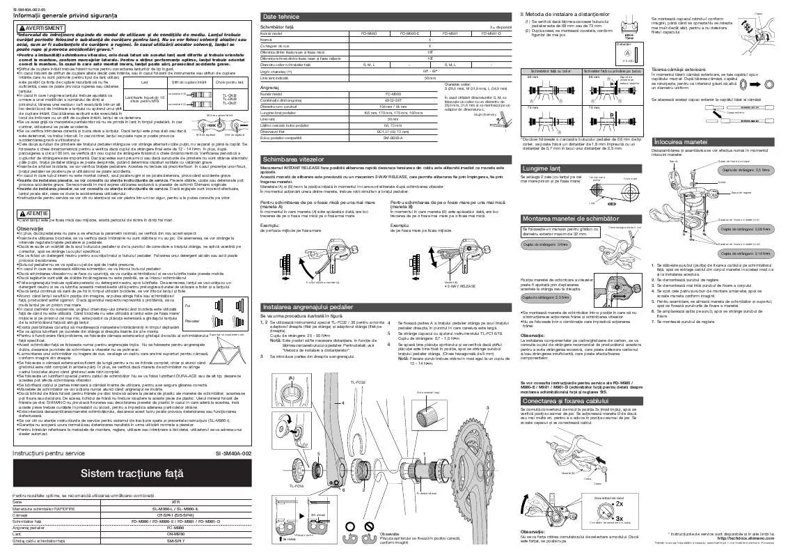 Mode d'emploi SHIMANO SI-5M40A