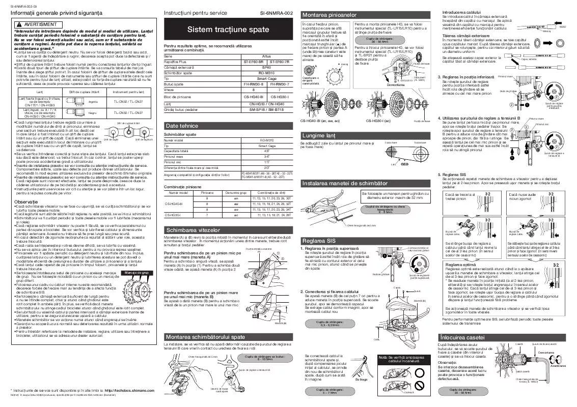 Mode d'emploi SHIMANO SI-6NMRA