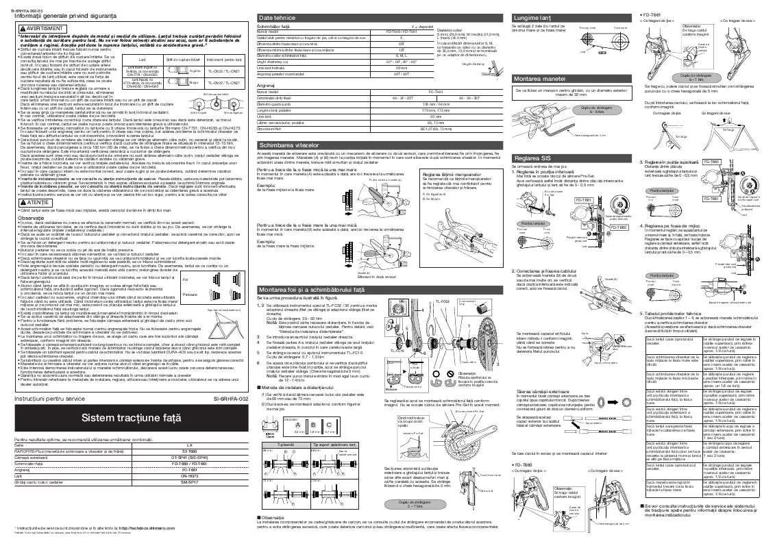 Mode d'emploi SHIMANO SI-6RHFA