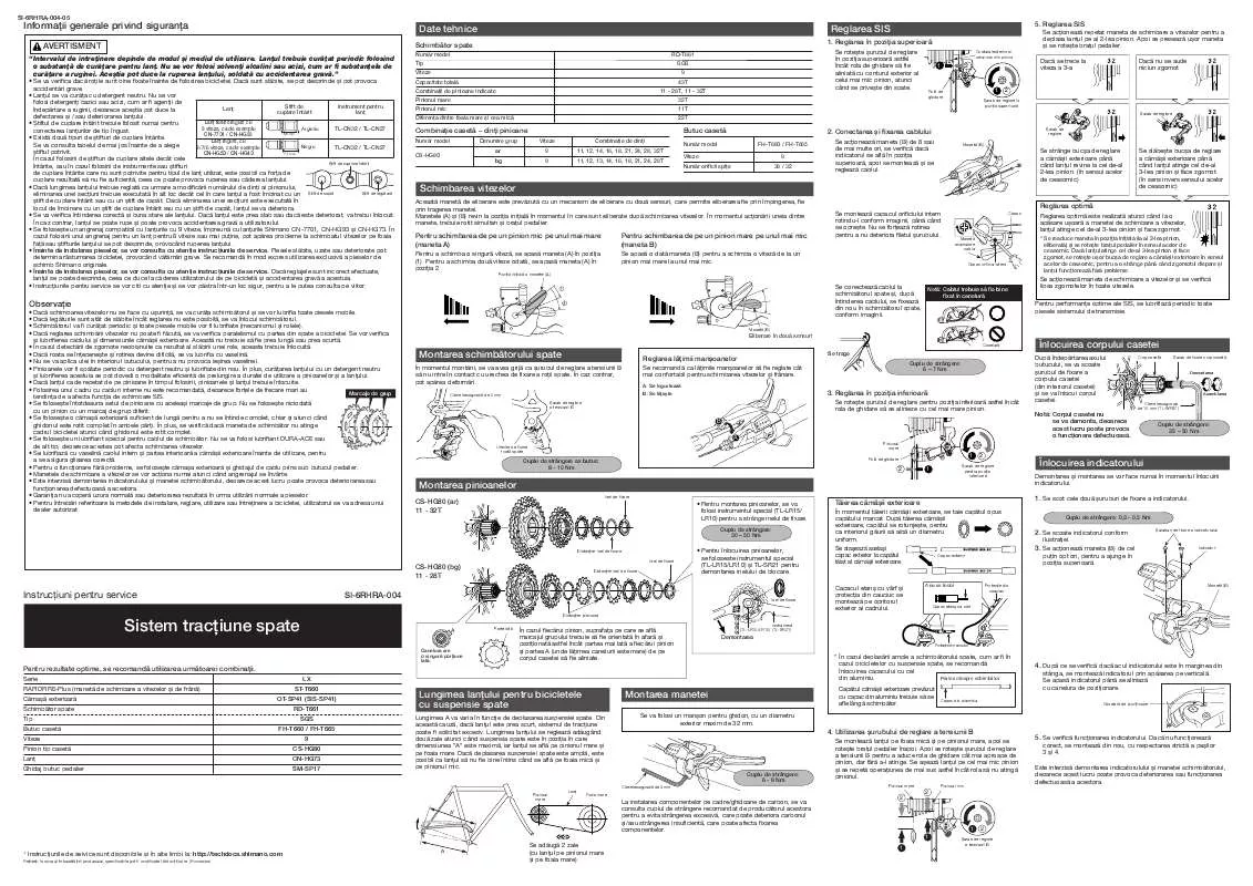 Mode d'emploi SHIMANO SI-6RHRA