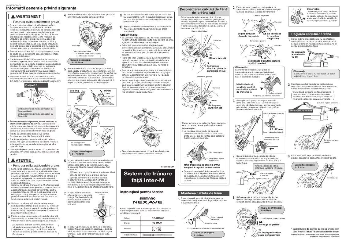 Mode d'emploi SHIMANO SI-75F0B