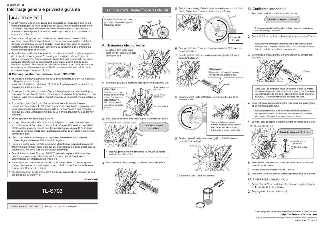 Mode d'emploi SHIMANO TL-S703