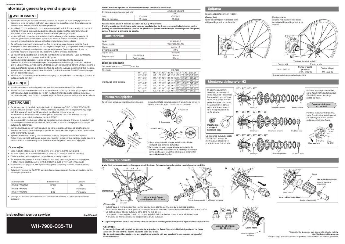 Mode d'emploi SHIMANO WH-7900-C35-TU