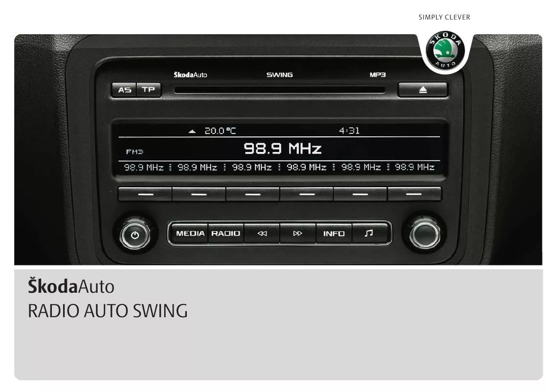 Mode d'emploi SKODA AUTORADIO SWING