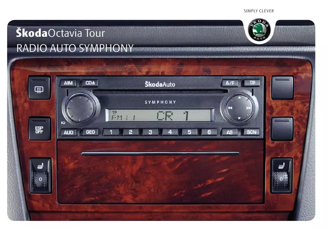 Mode d'emploi SKODA AUTORADIO SYMPHONY