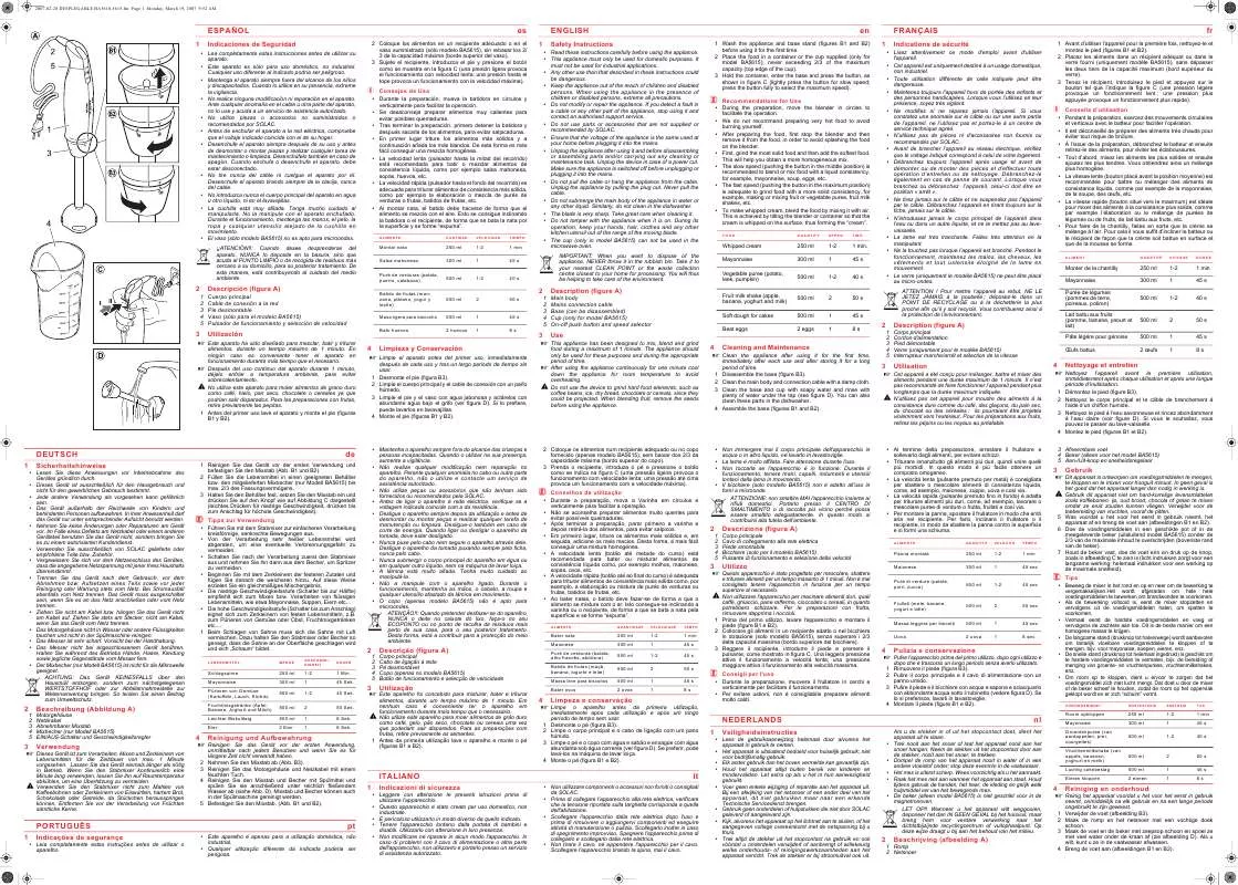 Mode d'emploi SOLAC BA5610