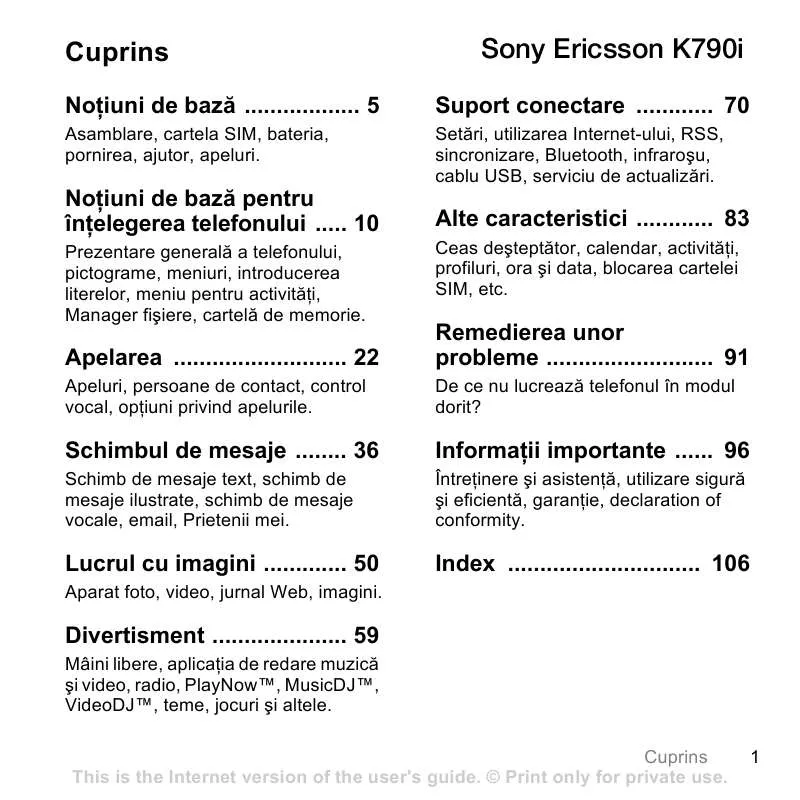 Mode d'emploi SONY ERICSSON K790I