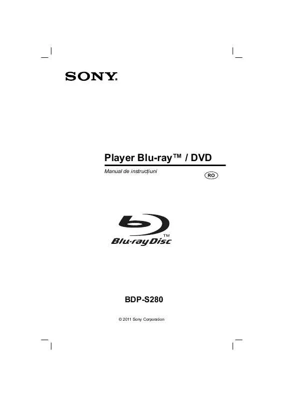 Mode d'emploi SONY BDP-S280