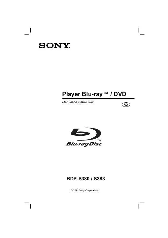 Mode d'emploi SONY BDP-S383