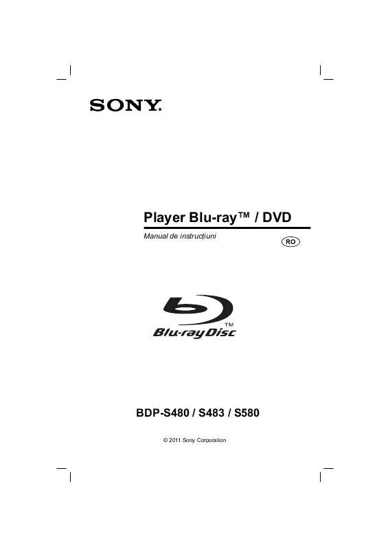 Mode d'emploi SONY BDP-S480