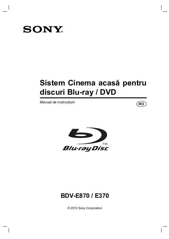 Mode d'emploi SONY BDV-E870