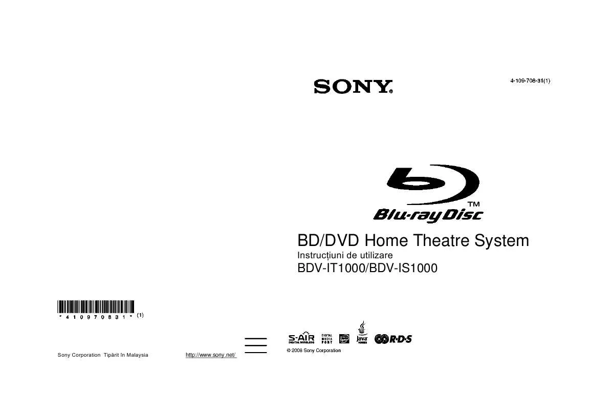 Mode d'emploi SONY BDV-IT1000