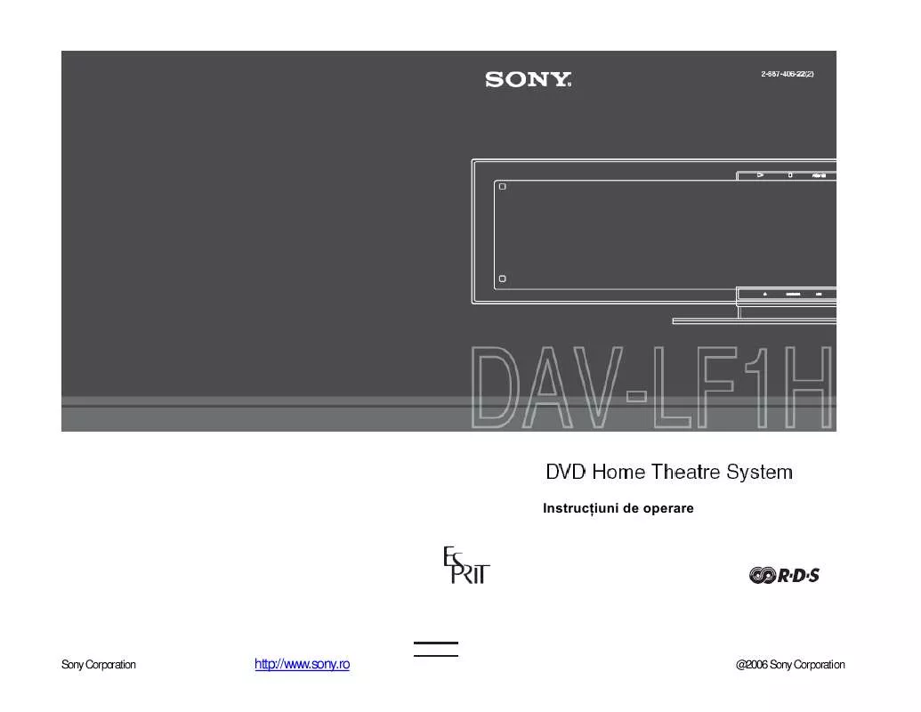 Mode d'emploi SONY DAV-LF1H